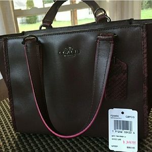 Coach Burough Leather Cranberry Crossbody